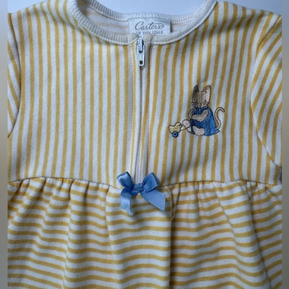 Vintage Carter White/Yellow Romper Size 6-9